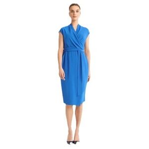 MM. Lafleur Hailey Wrap Dress Blue Size 4 Cerulean Career Cocktail